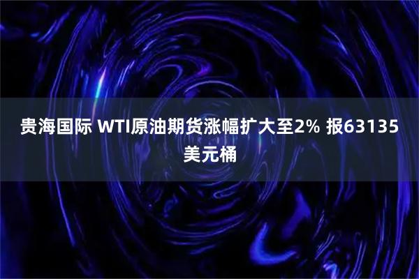 贵海国际 WTI原油期货涨幅扩大至2% 报63135美元桶